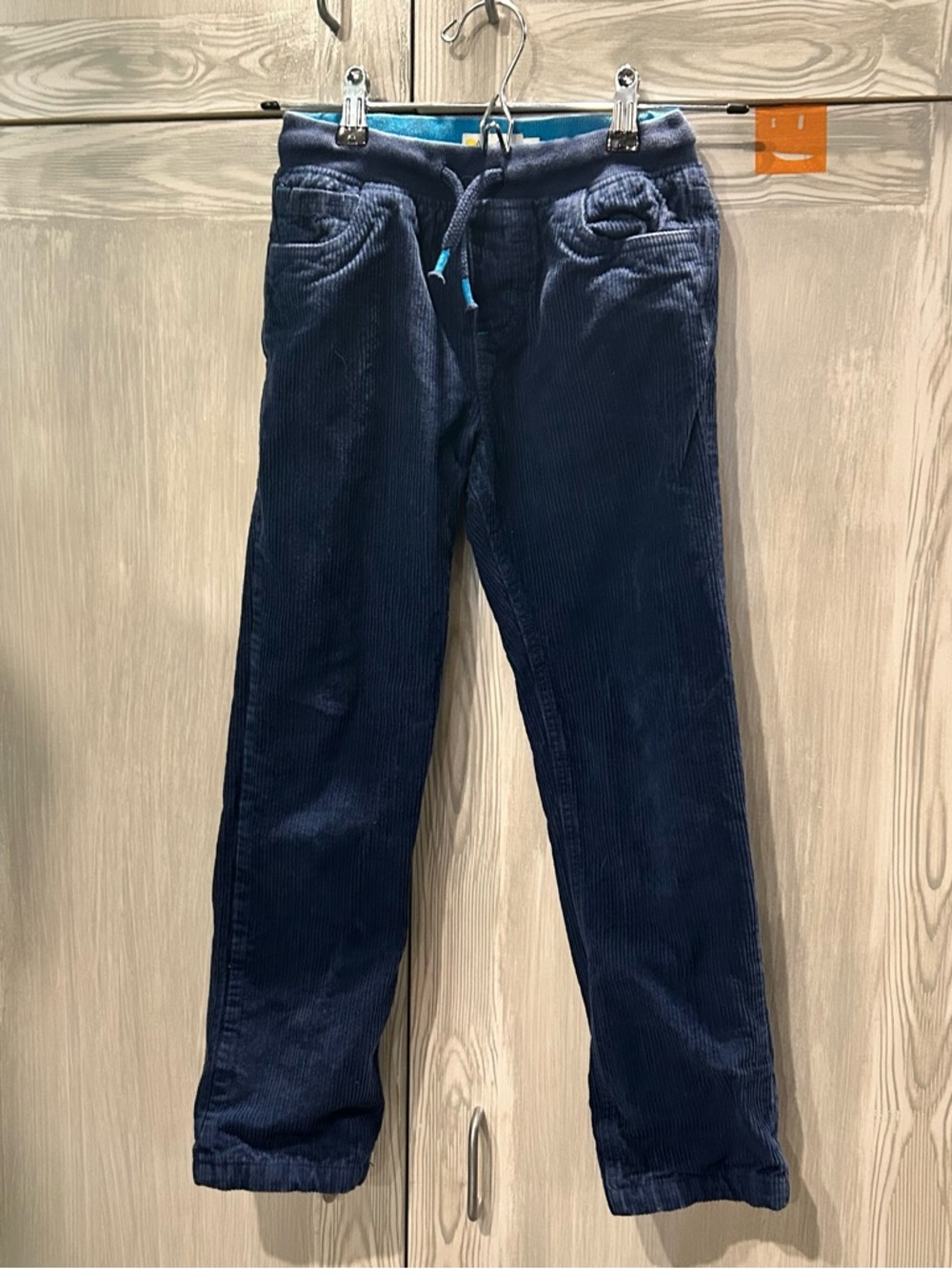 Mini Boden navy Corduroy fully lined in   Knit pants